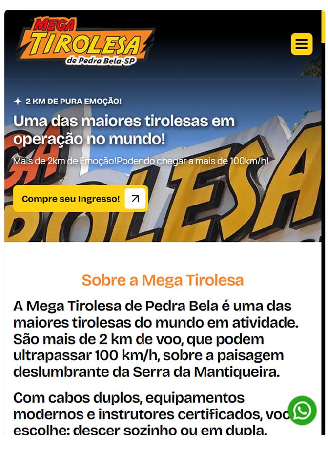 Mega Tirolesa de Pedra Bela