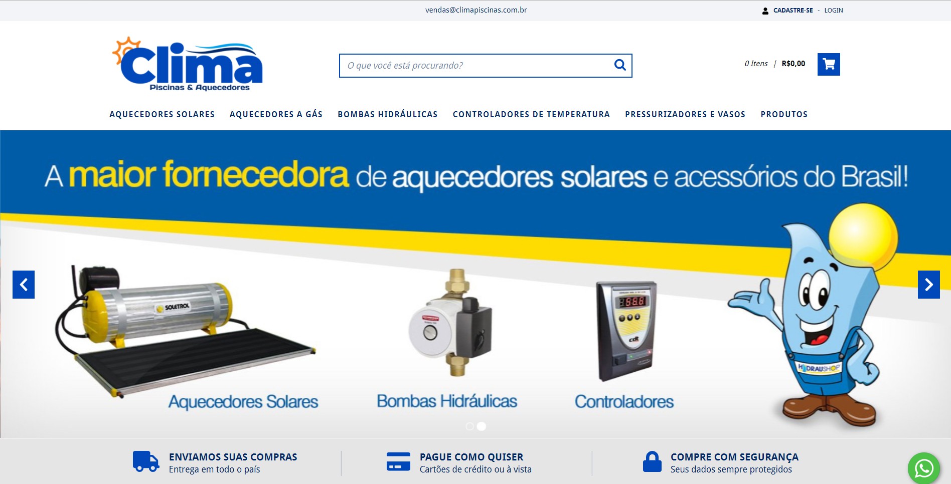 Nova Loja Virtual Chegando! Clima Piscinas e Aquecedores