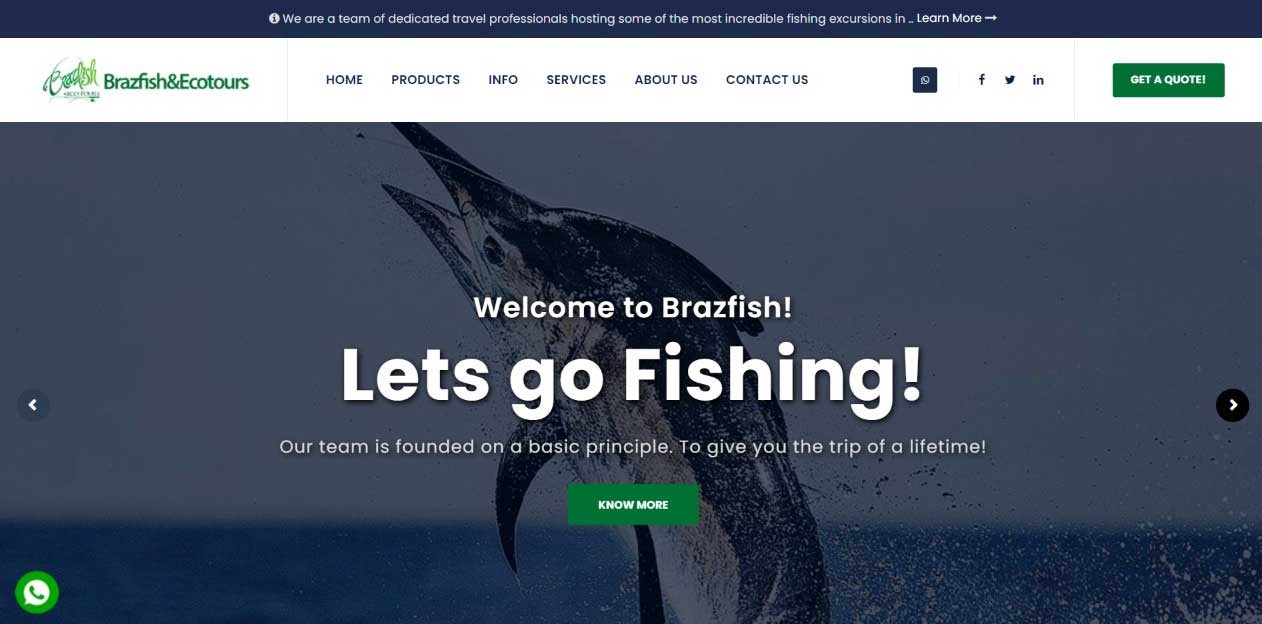  Novo projeto Web Internacional no Ar! Brazfish Eco Tours